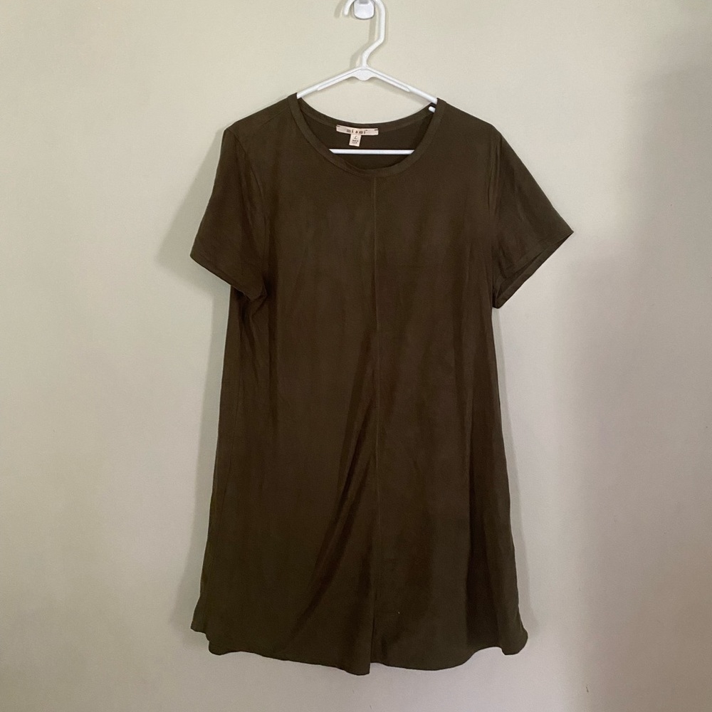 Faux suede Olive green dress